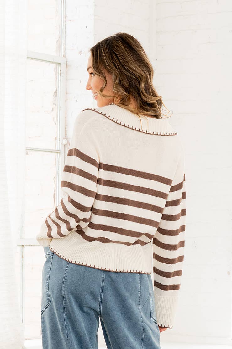 Cozy Mocha Stripe Sweater