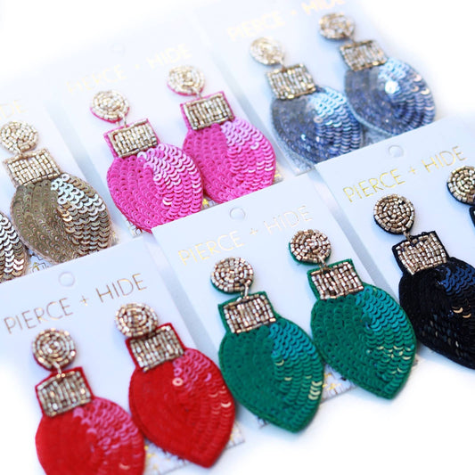 Christmas Sequin Bulb Earrings