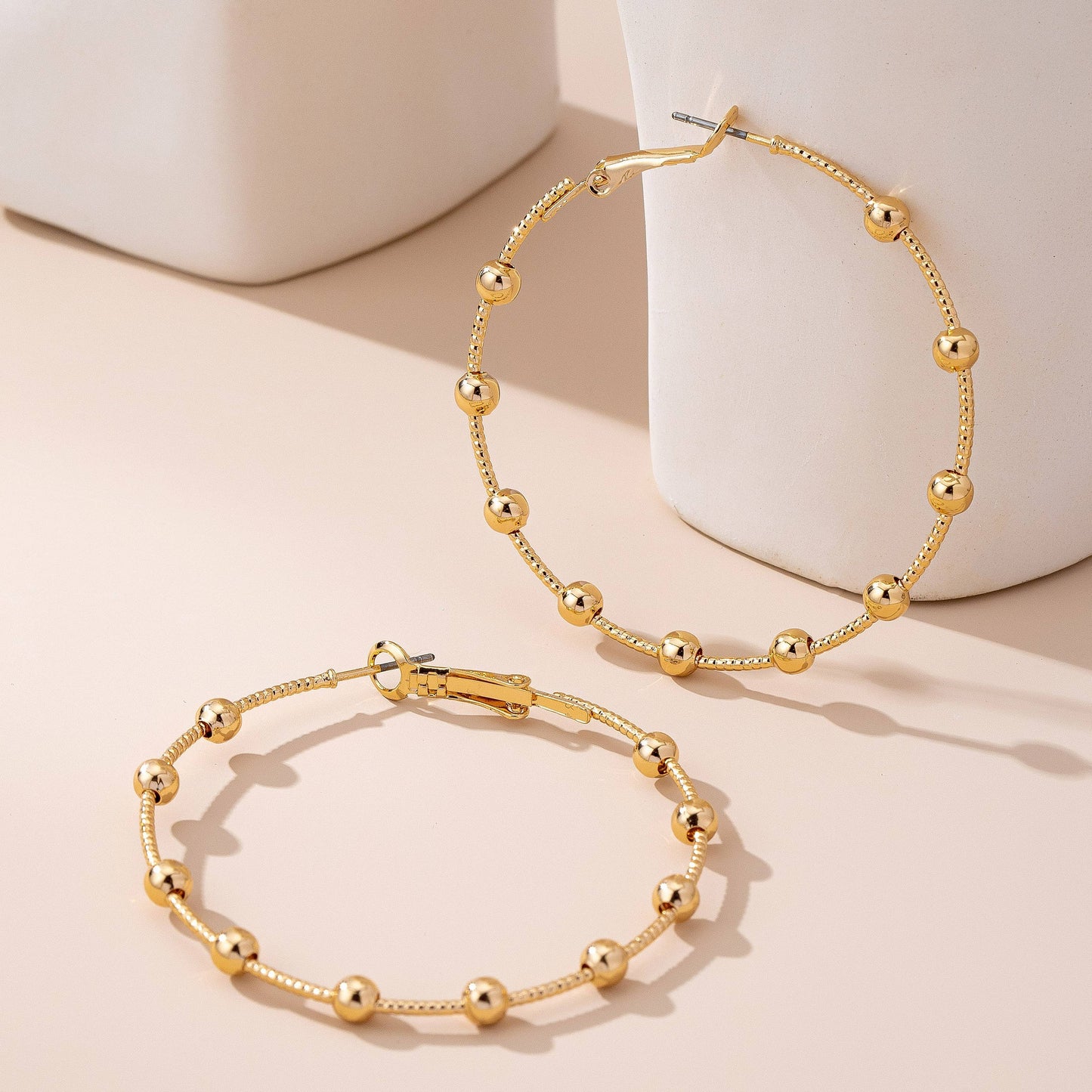Evergold Beaded Hoop Earings