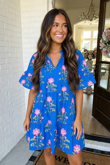 Summer Blues Floral Dress