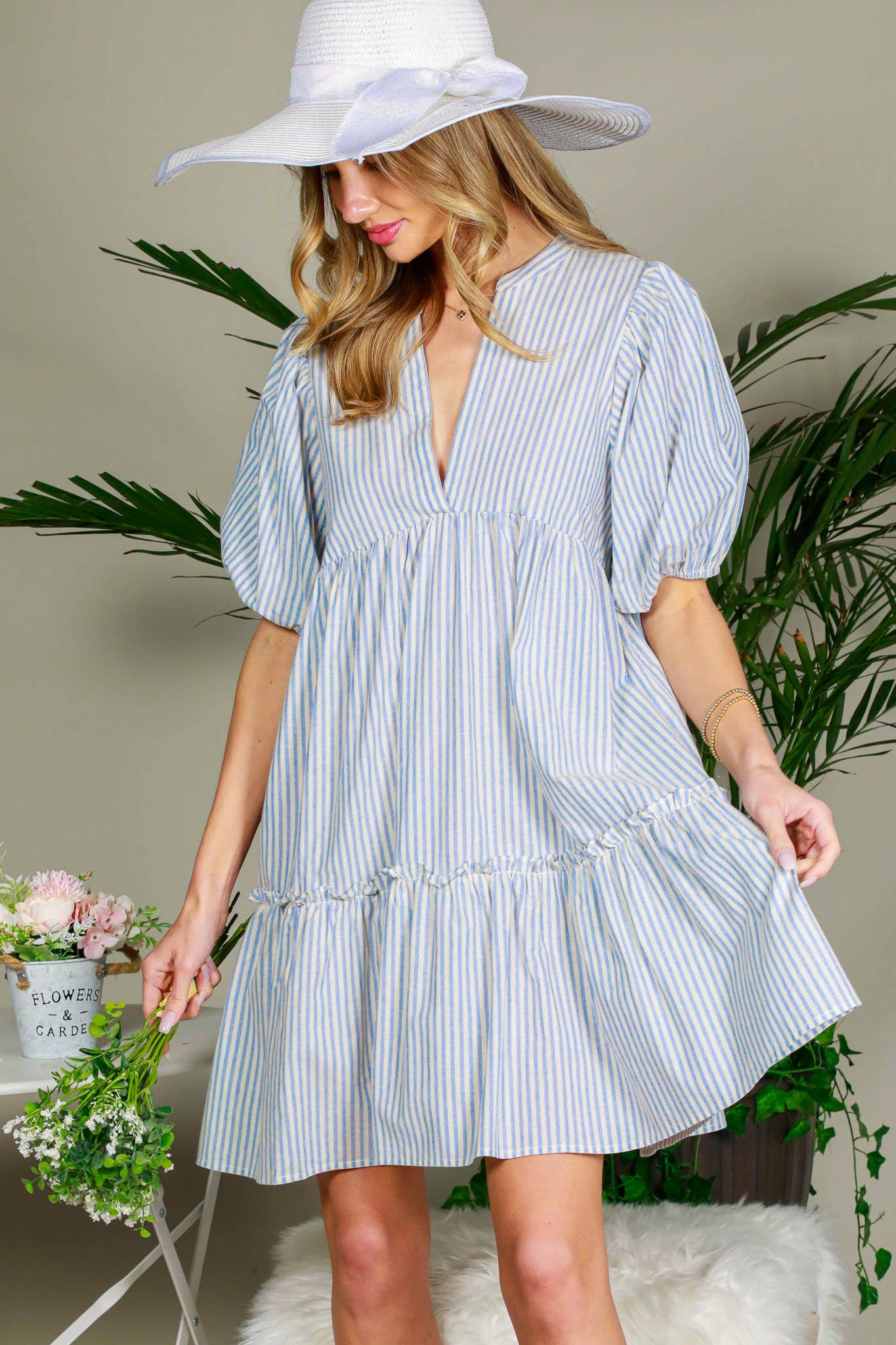 Spring Stripe Tiered Dress