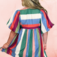 Striped Multicolor Bubble Sleeve Mini Dress