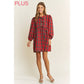 Plus Plaid Babydoll Bow Mini Dress