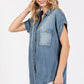 Plus Size Washed Denim Top