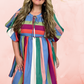 Striped Multicolor Bubble Sleeve Mini Dress