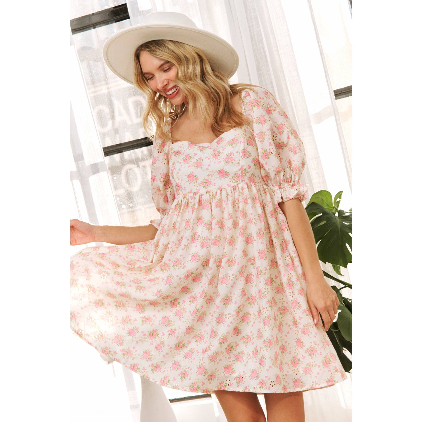 Soft Bloom Mini Dress