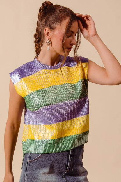 Mardi Gras Flair Top