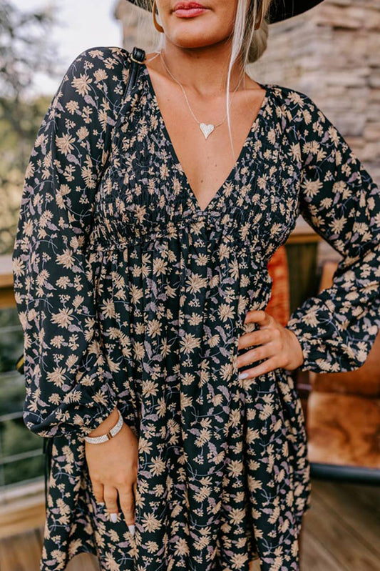 Autumn Bloom Mini Dress