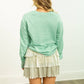 Sequin Tree Patch on Mint Sweatshirt