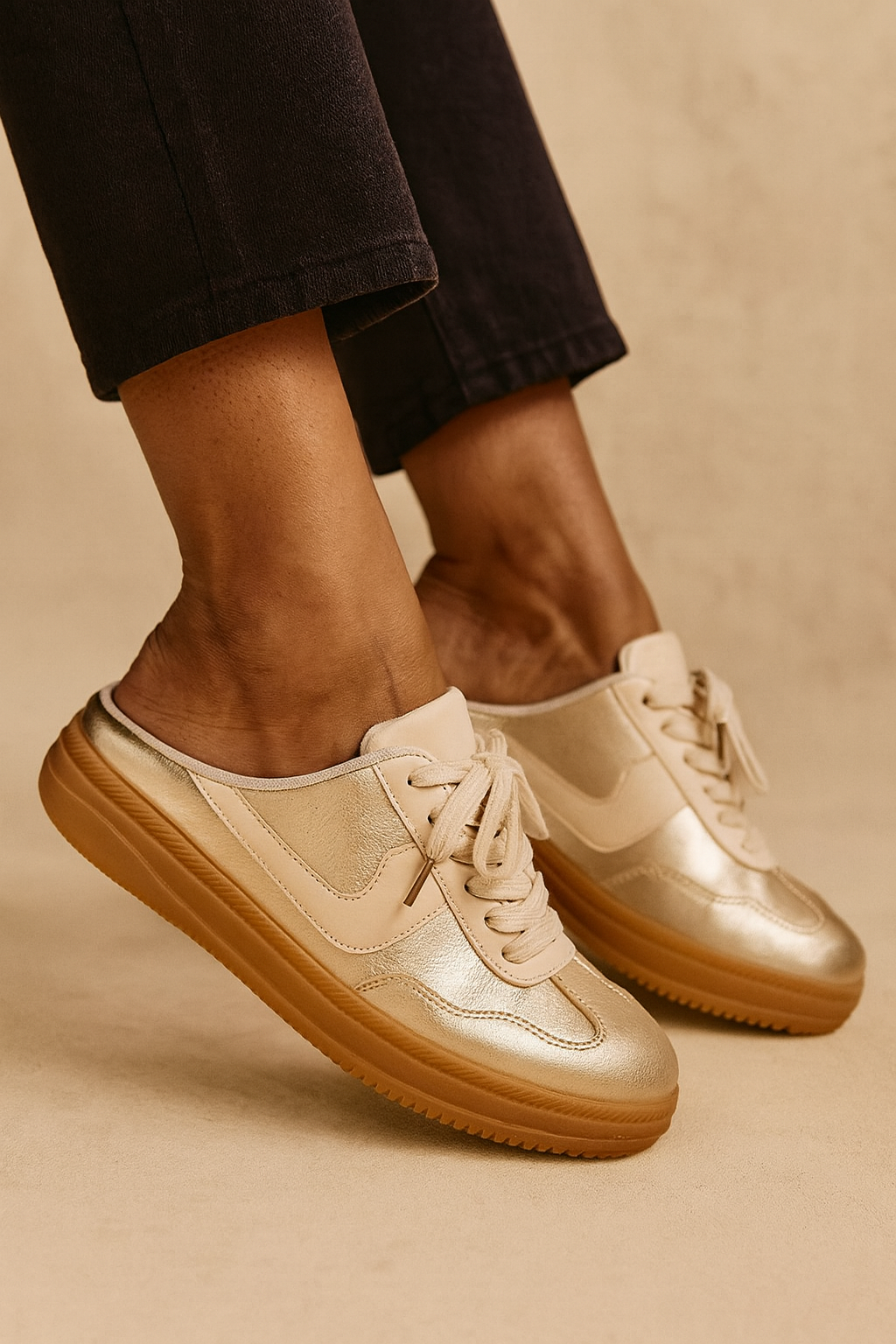 Golden Glide Slip On Sneakers