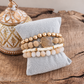 Golden Sands Neutral Beaded Bracelet Stack