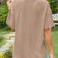 Round Neck Half Sleeve T-Shirt-Khaki