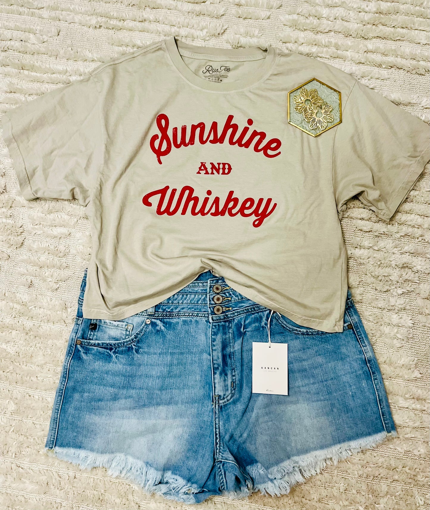 Sunshine and Whiskey Long Crop Tee