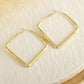 Gold Minimalist Square Hoop Earrings