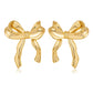 Gold Elegant Bow Design Studded Earrings