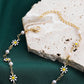 Gold Daisy & Pearl Chain Anklet