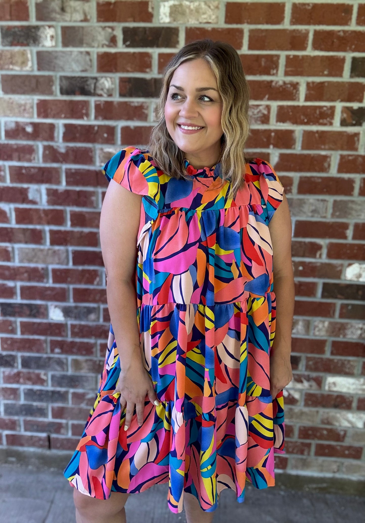 Exotic Flutter Sleeve Dress