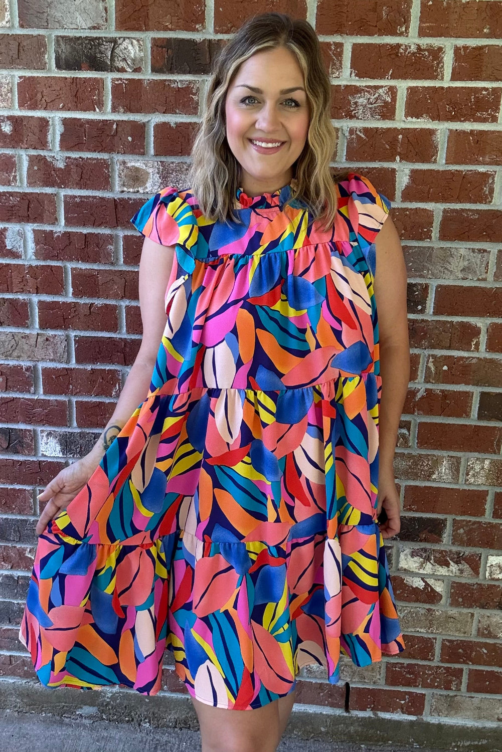 Exotic Flutter Sleeve Dress