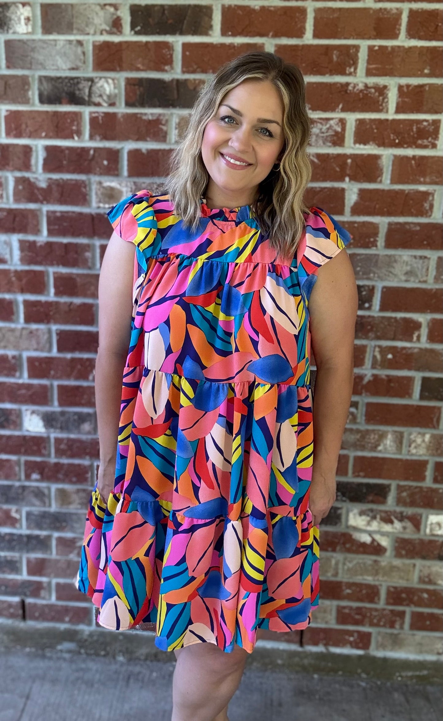 Exotic Flutter Sleeve Dress