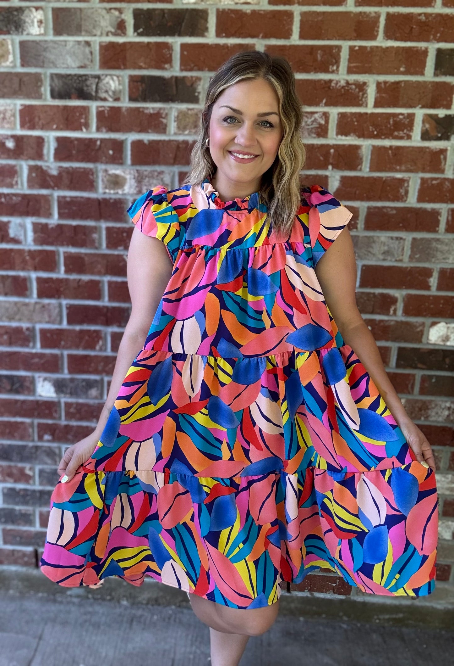 Exotic Flutter Sleeve Dress