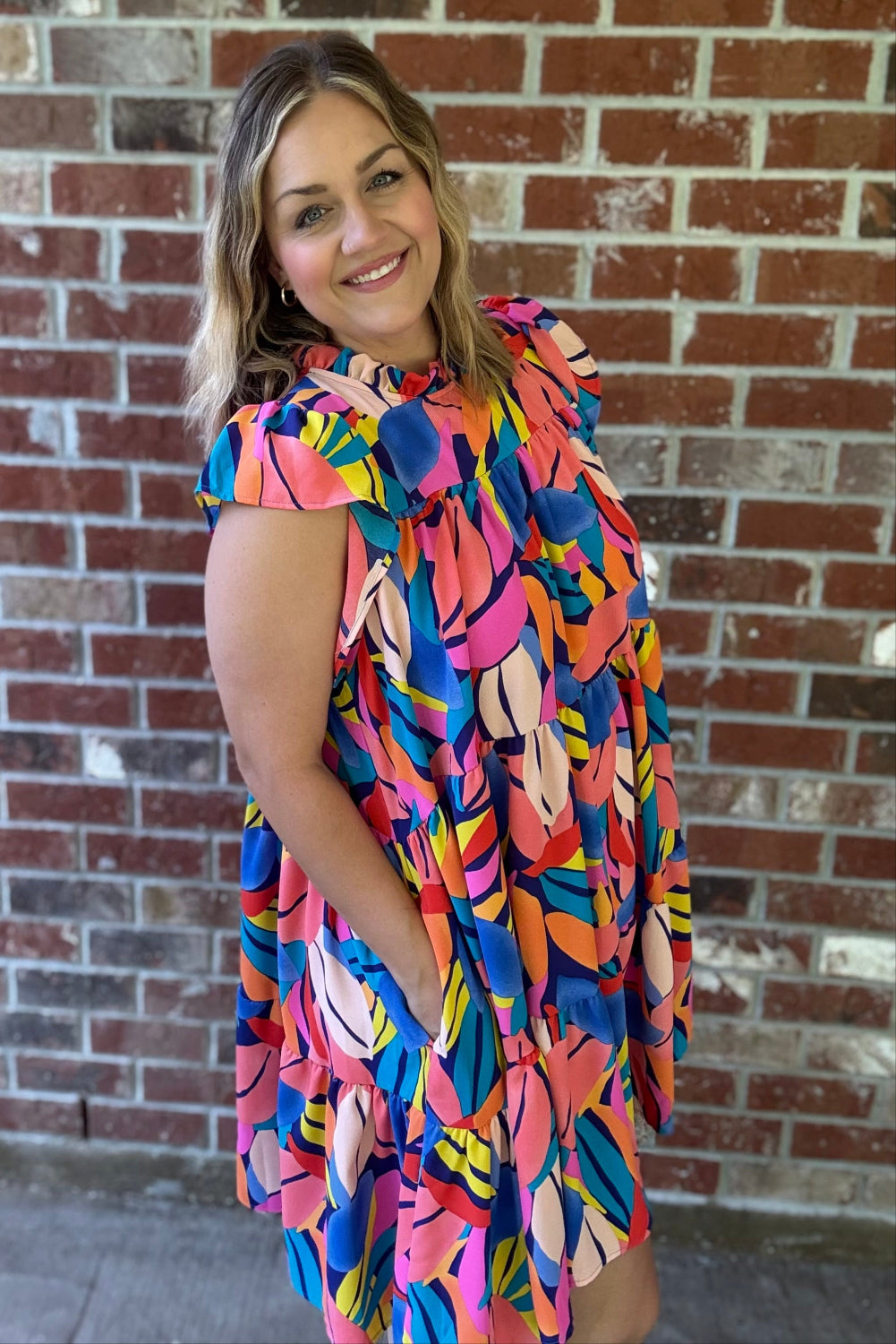 Exotic Flutter Sleeve Dress