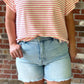Plus Tummy Control High Rise Fray Hem Shorts