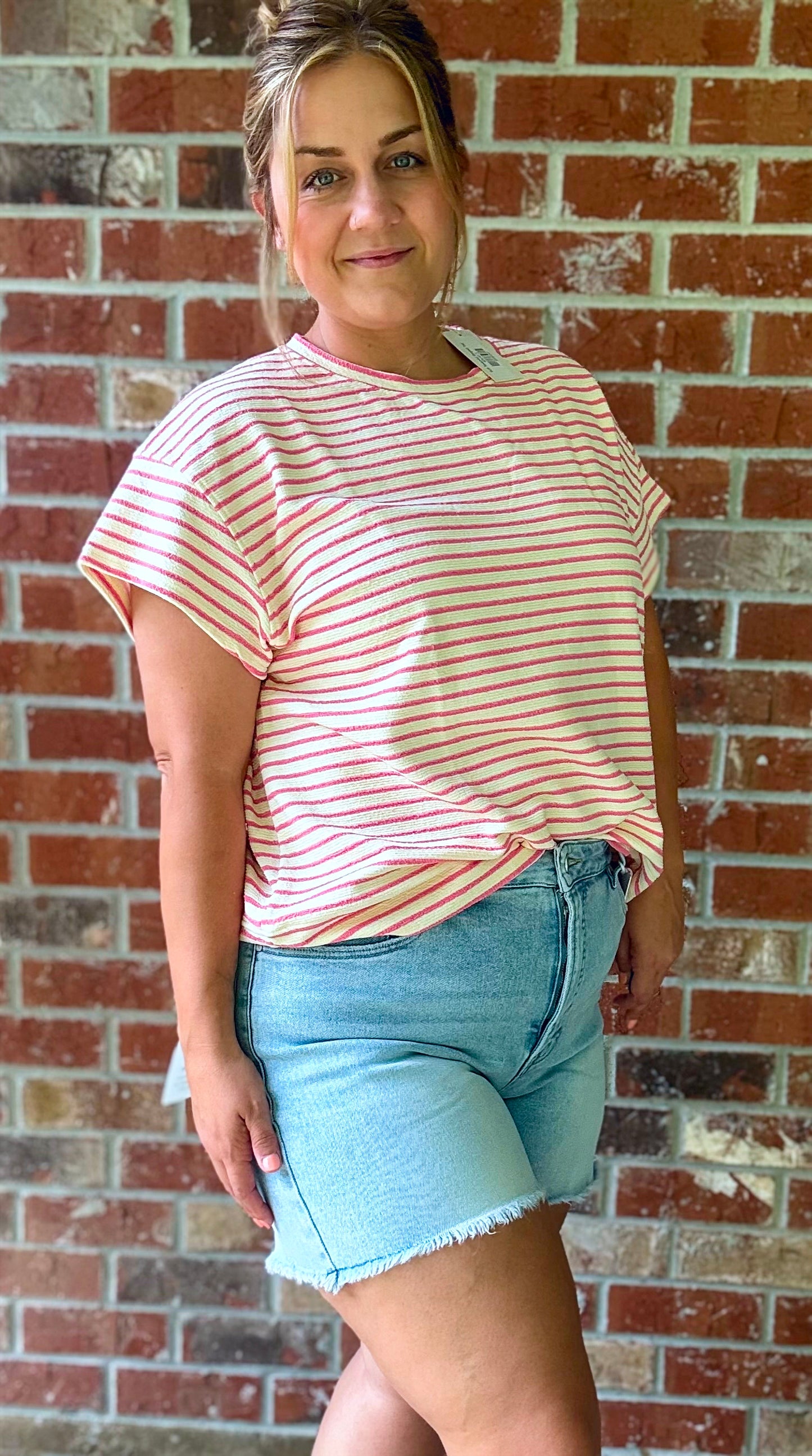 Plus Tummy Control High Rise Fray Hem Shorts