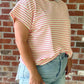 Plus Tummy Control High Rise Fray Hem Shorts