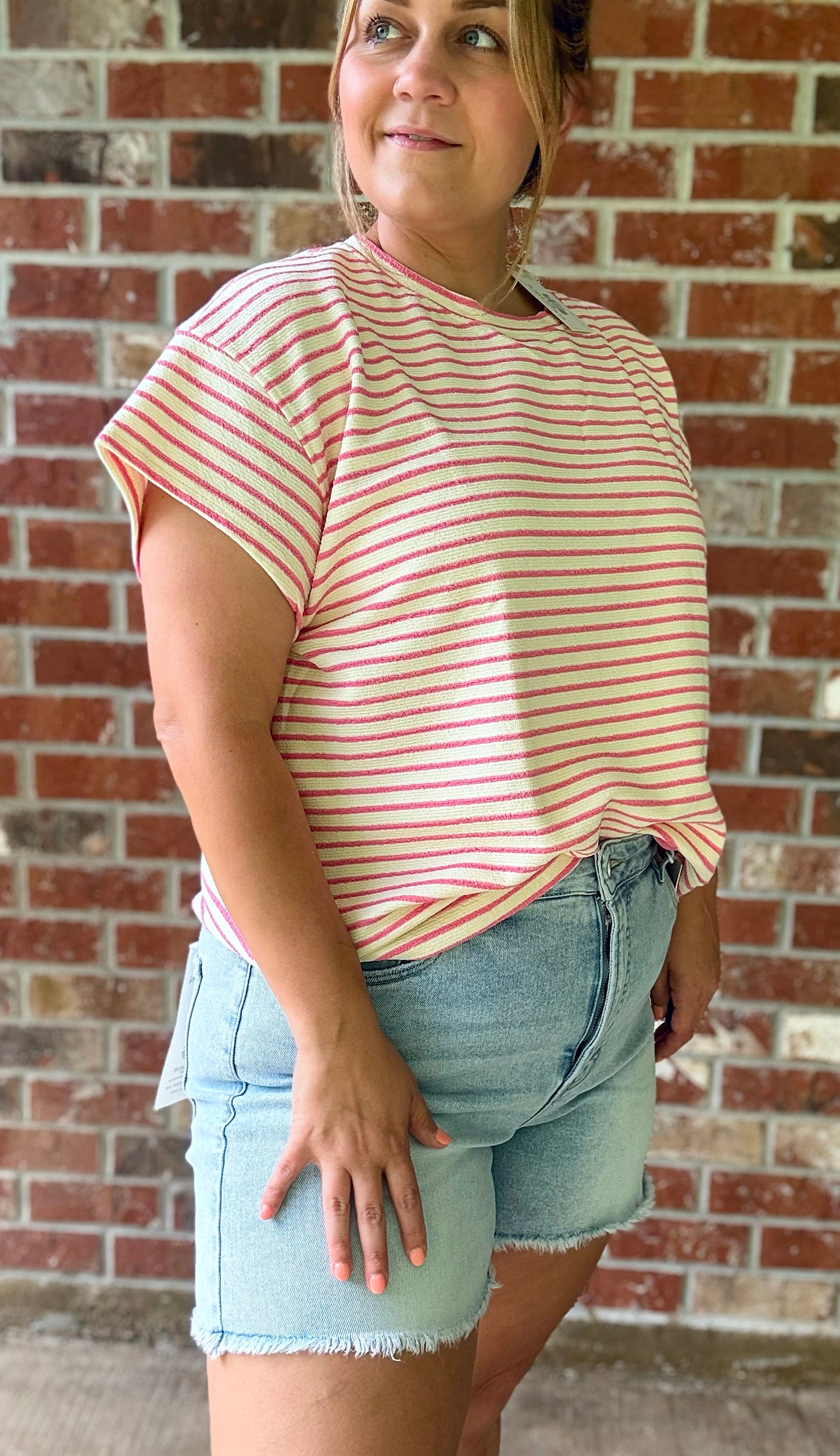 Plus Tummy Control High Rise Fray Hem Shorts