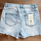 Plus Tummy Control High Rise Fray Hem Shorts