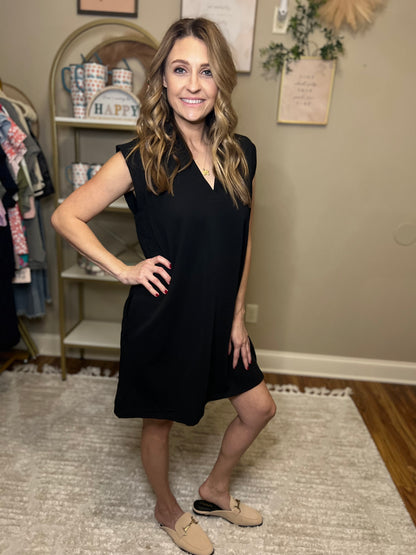 Classic Black V-Neck Dress