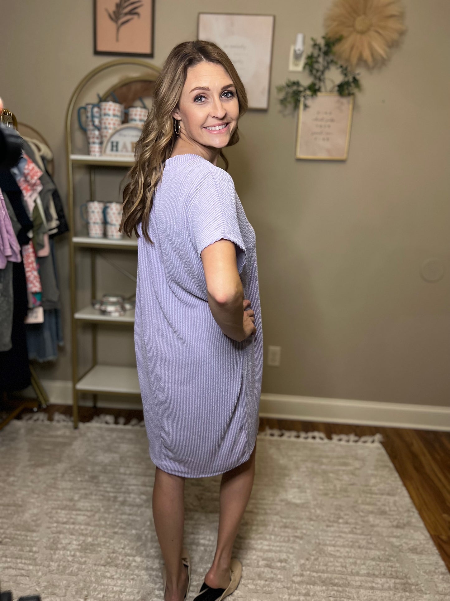 Lavender Pocket Tee Dress