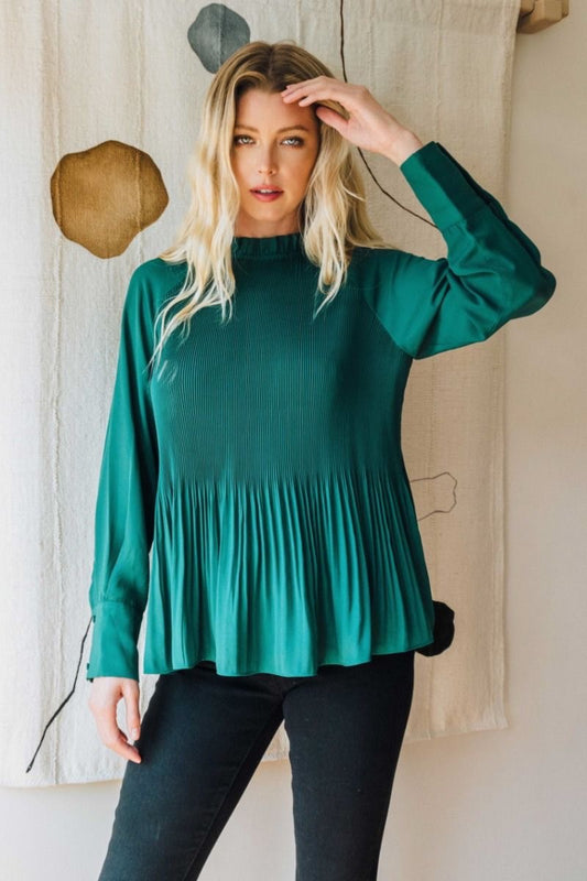 Wintergreen Pleated Blouse