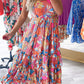 Floral Print Sleeveless Ruffle Tiered Maxi Dress