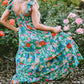 Floral Print Sleeveless Ruffle Tiered Maxi Dress