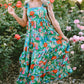 Floral Print Sleeveless Ruffle Tiered Maxi Dress