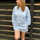 Bow-Embroidered Sweater & Shorts Set
