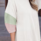 Plus Textured Colorblock Patchwork Top