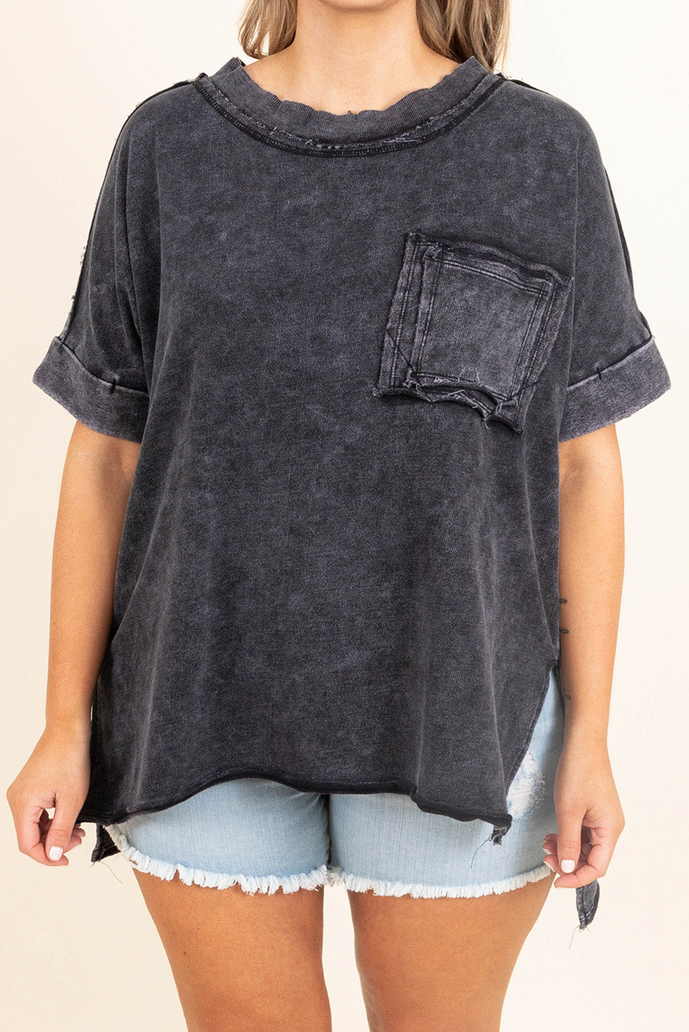 Mineral Wash Pocket Oversize Tee