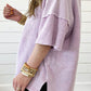 Plus Size Mineral Wash Tee - Purple, Pink, Gray