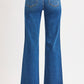 Risen Tummy Control Mid-Rise Frayed Jeans