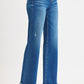 Risen Tummy Control Mid-Rise Frayed Jeans