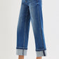 Risen Mid-Rise Ankle Cuffed Hem Jeans