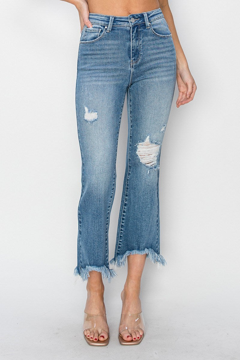 Risen Edge Ankle Flare Jeans