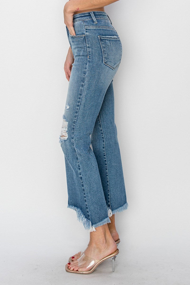 Risen Edge Ankle Flare Jeans