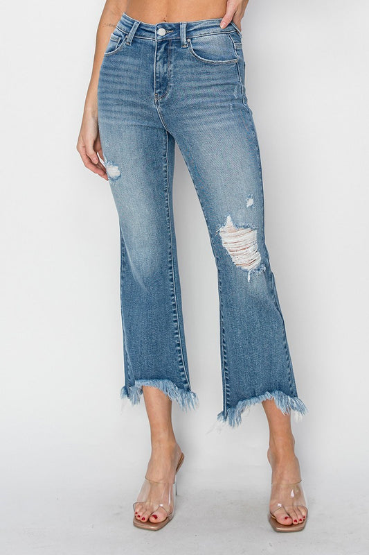 Risen Edge Ankle Flare Jeans