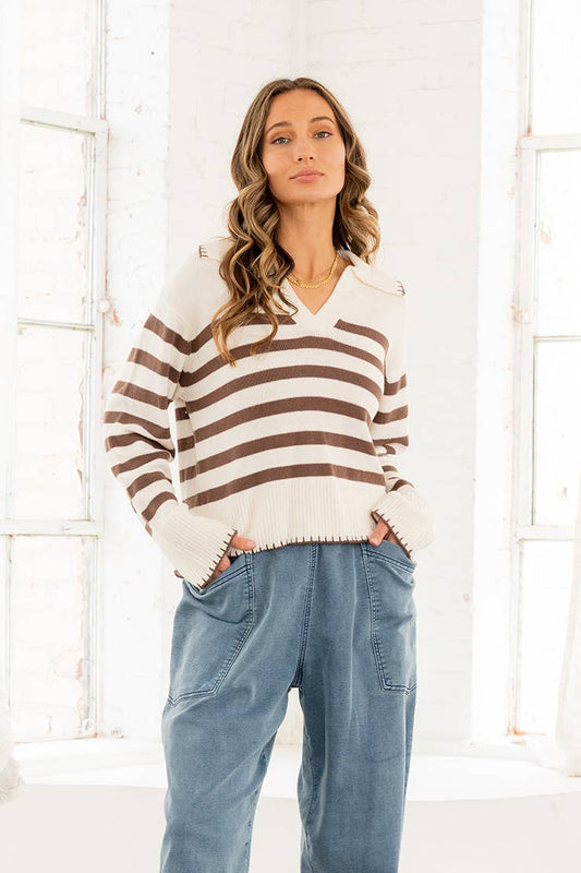 Cozy Mocha Stripe Sweater