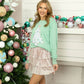 Sequin Tree Patch on Mint Sweatshirt