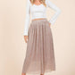 Blush Glitter Speck Midi Skirt