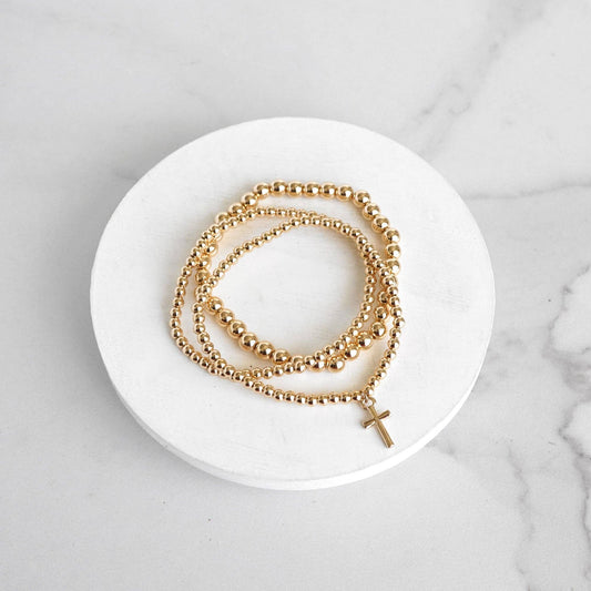 Faith & Gold Stretch Bracelet Set